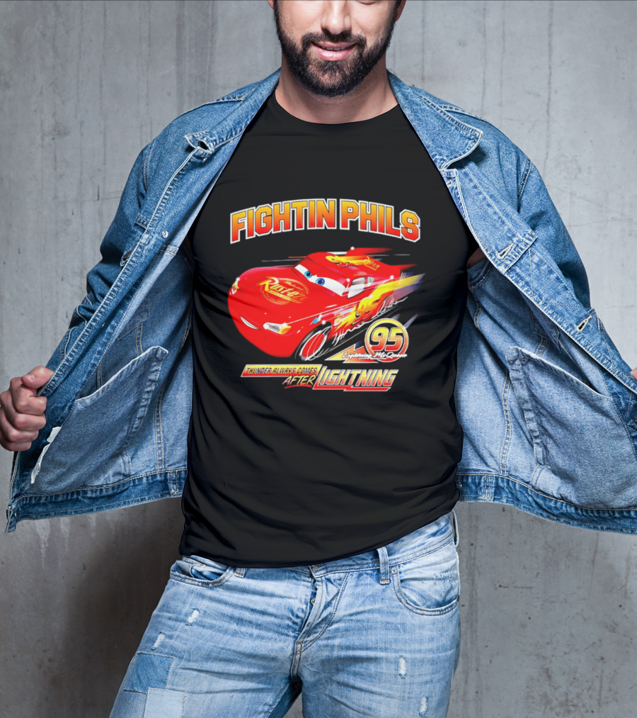 Fightin Phils OT Sports Cars Lightning McQueen Toddler 95 Rust Eze T-Shirt