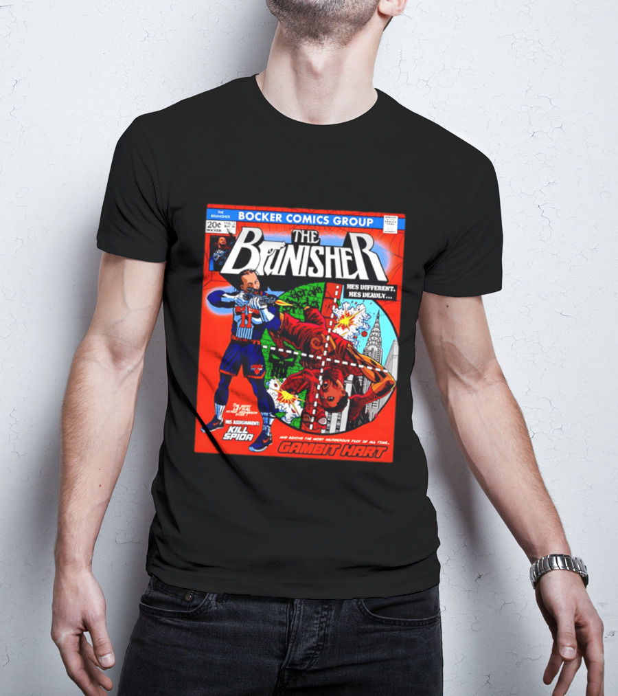 Bocker Comics Group The Brunisher He's Different He's Deadly Kill Spida Gambit Hart T-Shirt