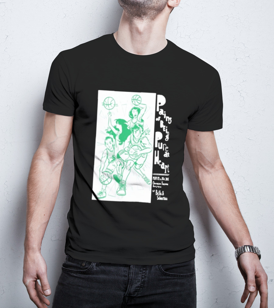 Pains Of Being Pure At Heart Boston May 19 Paradise Touring Company With Helki Silkscreen Basketball T-Shirt