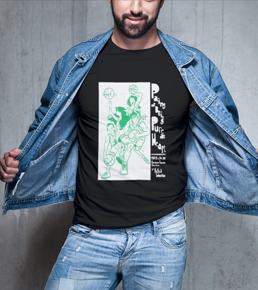 Pains Of Being Pure At Heart Boston May 19 Paradise Touring Company With Helki Silkscreen Basketball T-Shirt