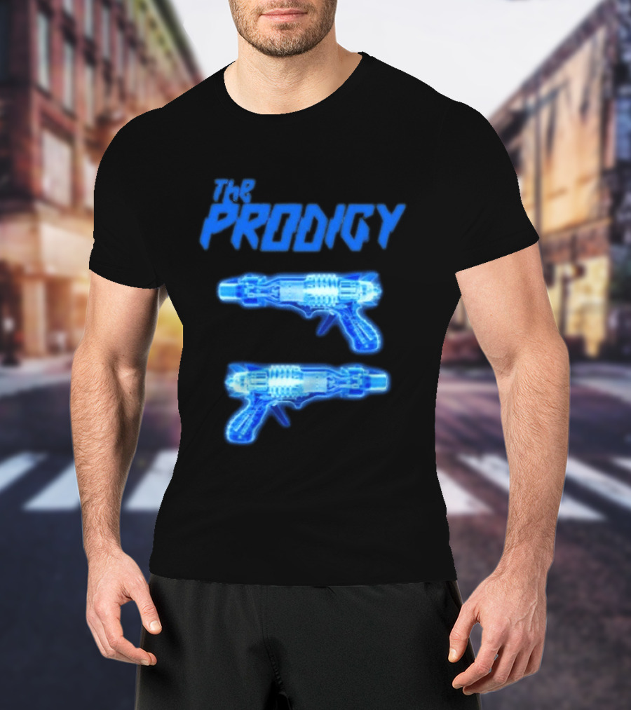 The Prodigy Raygun X Ray 26 Tour Blue Neon Guns T-Shirt