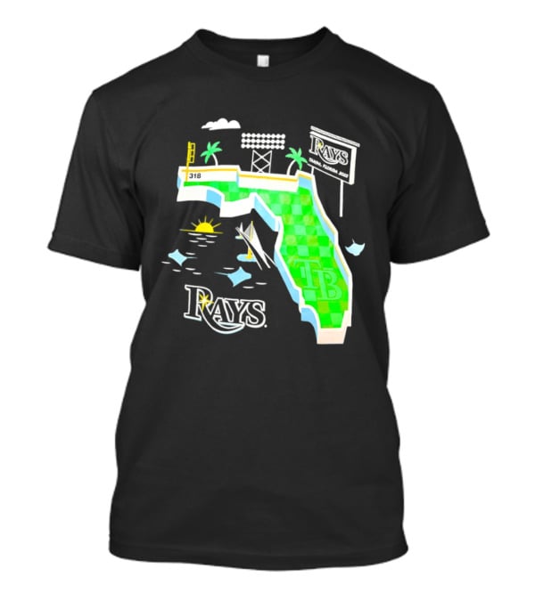 Tampa Bay Rays Florida Map TB Stadium Palms And Sunshine T-Shirt