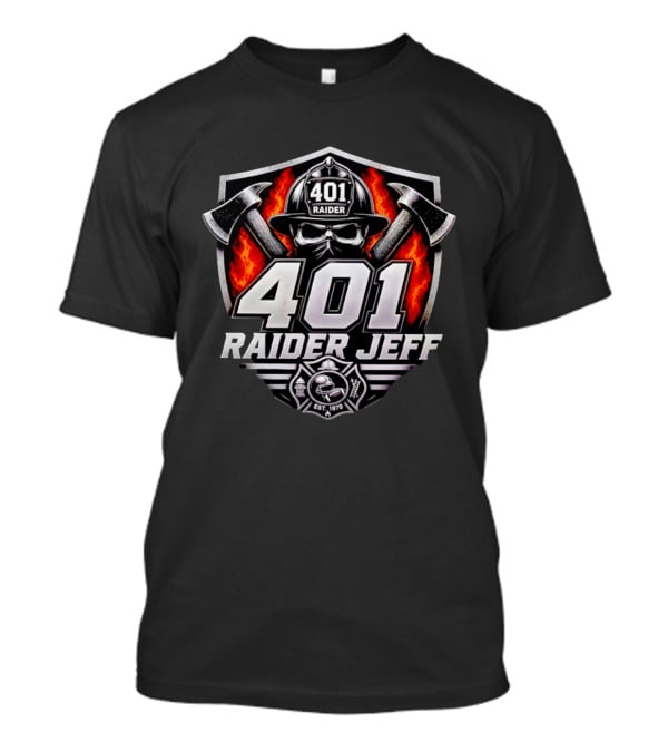 Las Vegas Raiders 401 Raider Jeff Skull Firefighter Helmet Logo Est. 1970 T-Shirt