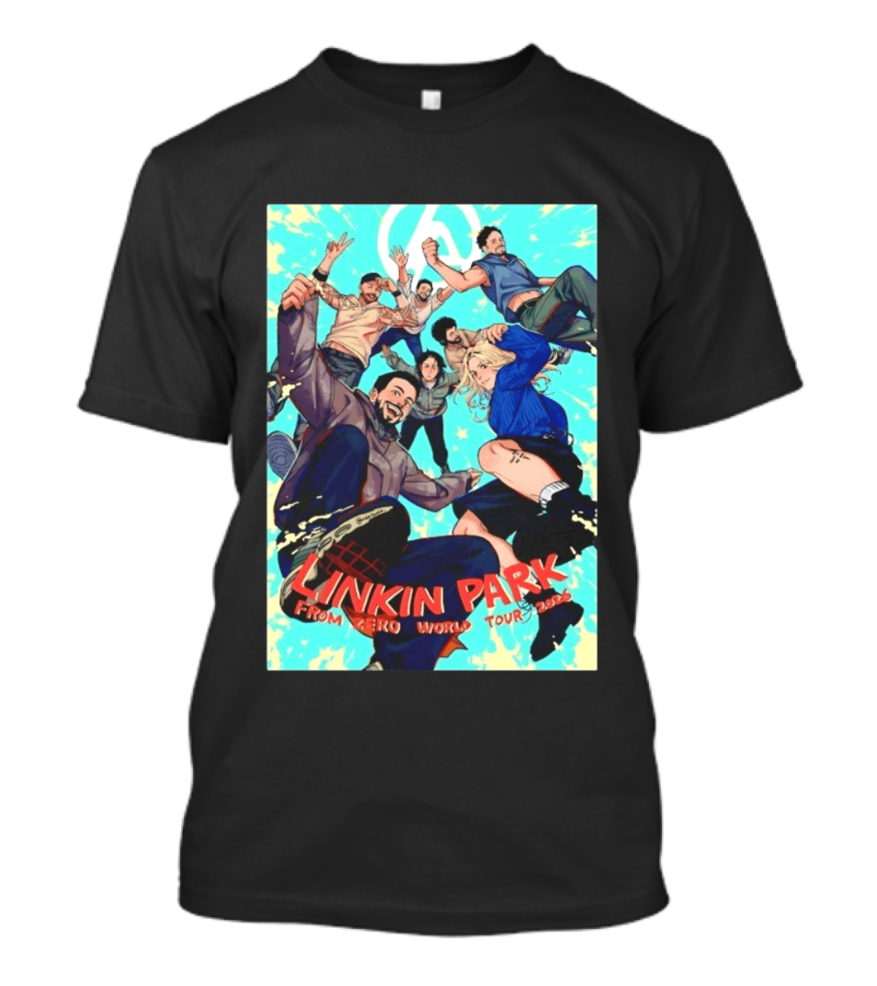 Linkin Park From Zero World Tour 2025 Anime Style Group T-Shirt