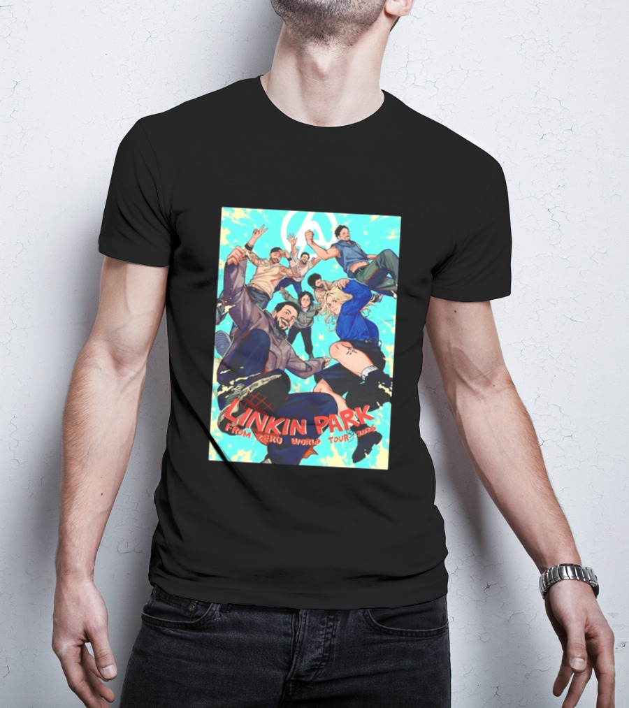 Linkin Park From Zero World Tour 2025 Anime Style Group T-Shirt