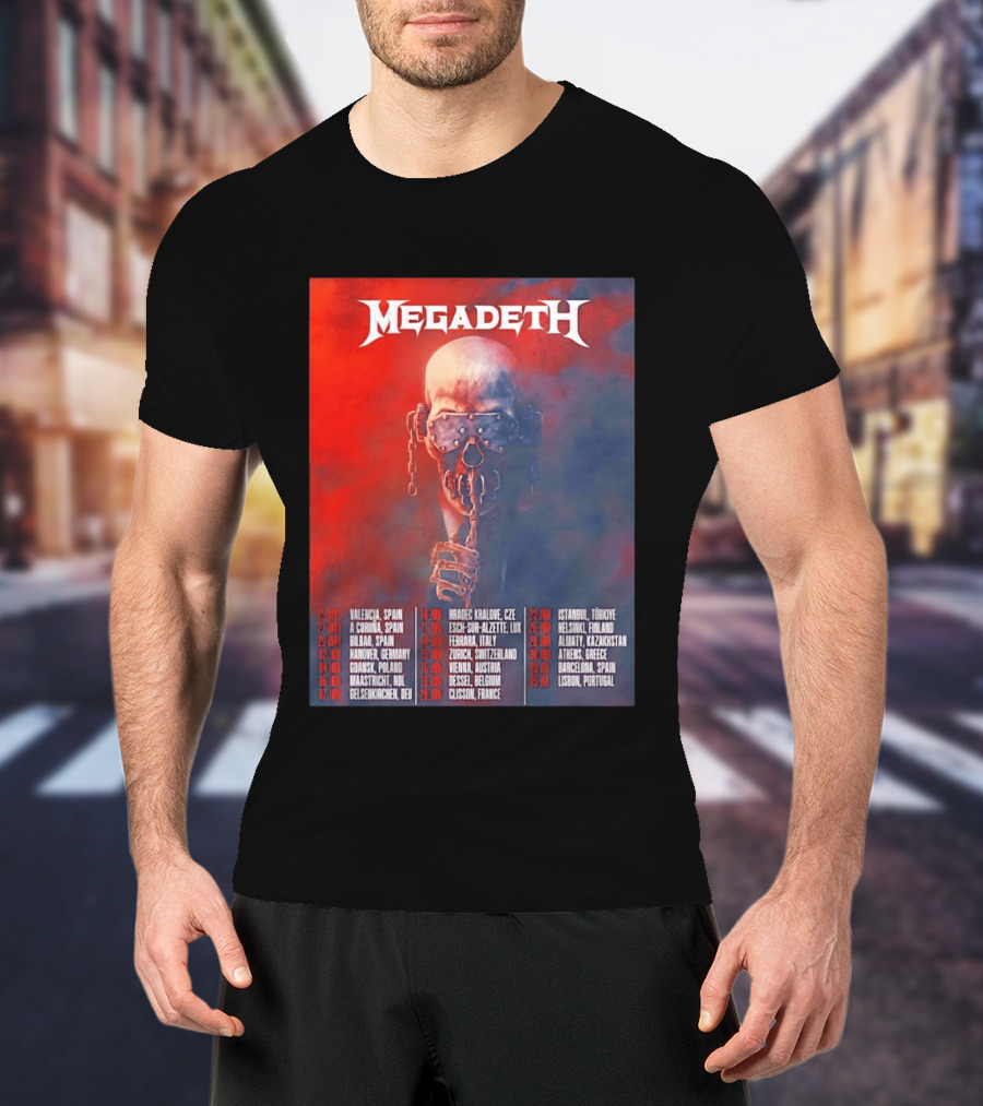 Megadeth 2026 Farewell Tour Europe Dates And Venues T-Shirt