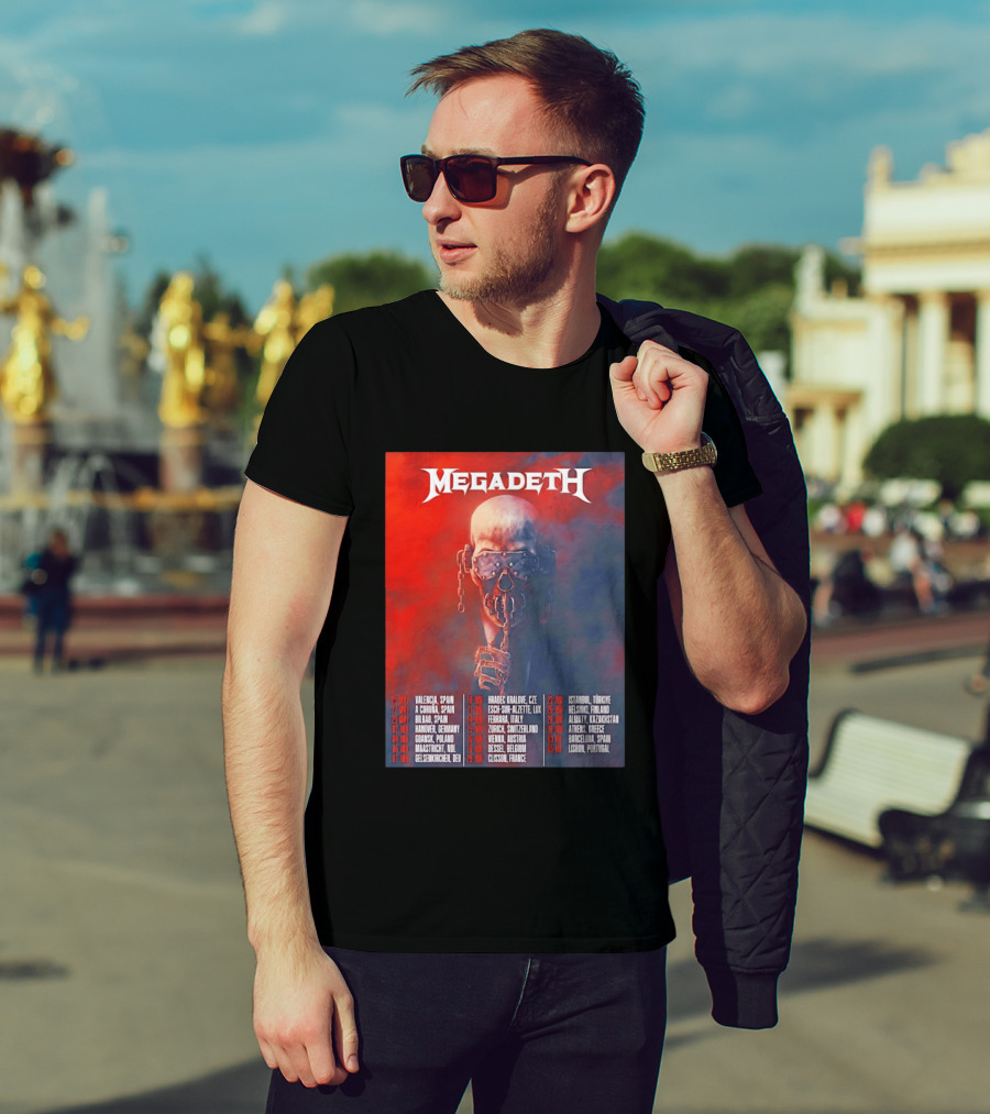 Megadeth 2026 Farewell Tour Europe Dates And Venues T-Shirt