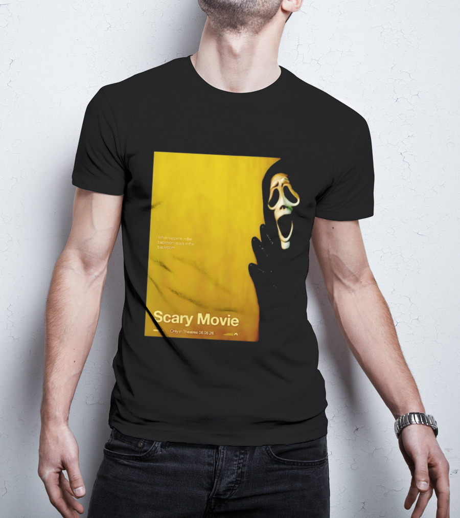 What Happens In The Backroom Stays In The Backroom Scary Movie 6 Backrooms Only In Theatres 06.05.26 T-Shirt