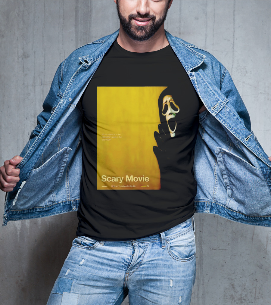 What Happens In The Backroom Stays In The Backroom Scary Movie 6 Backrooms Only In Theatres 06.05.26 T-Shirt