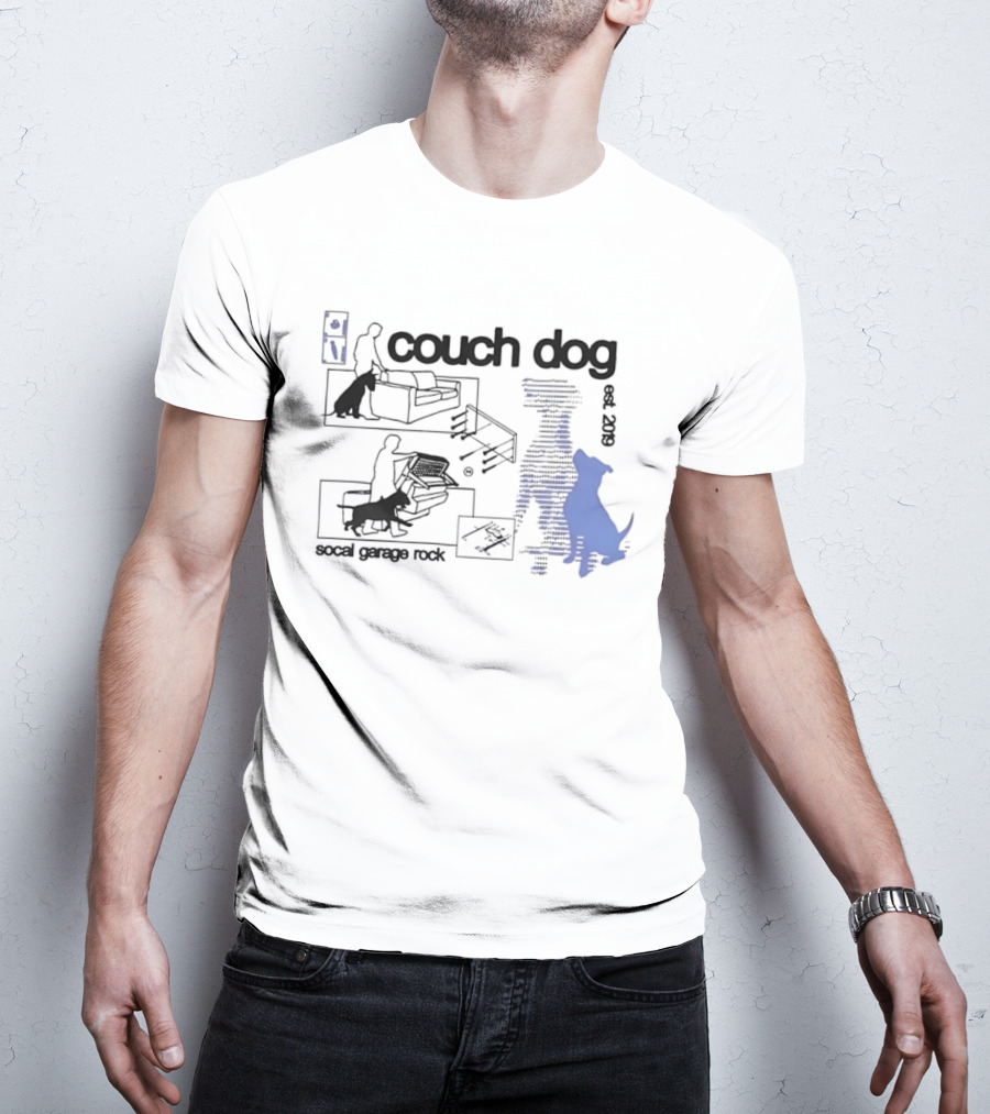 Couch Dog Bull Terrier Socal Garage Rock Est 2019 T-Shirt