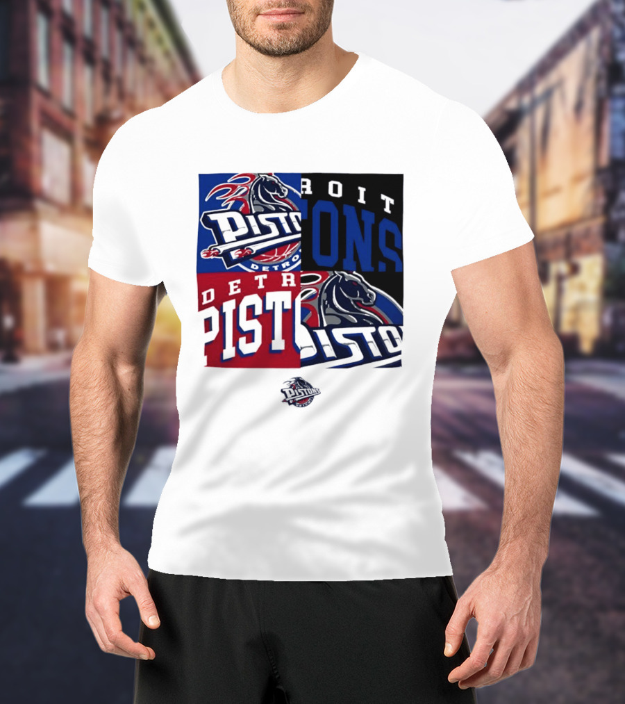 Detroit Pistons NBA Mashup Basketball Sports T-Shirt