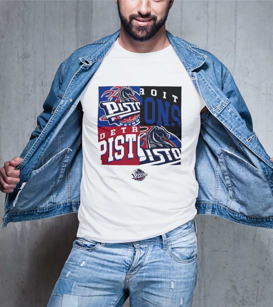 Detroit Pistons NBA Mashup Basketball Sports T-Shirt