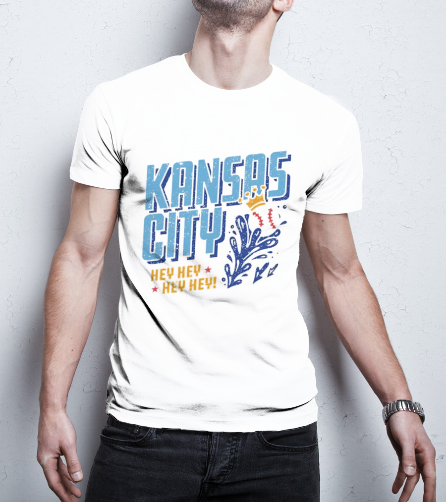 Kansas City Royals Hey Hey Hey Major League Baseball Kauffman Stadium T-Shirt