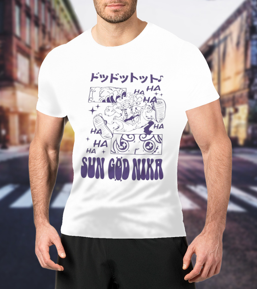 Monkey D Luffy Sun God Nika Laugh One Piece Joyful Image T-Shirt
