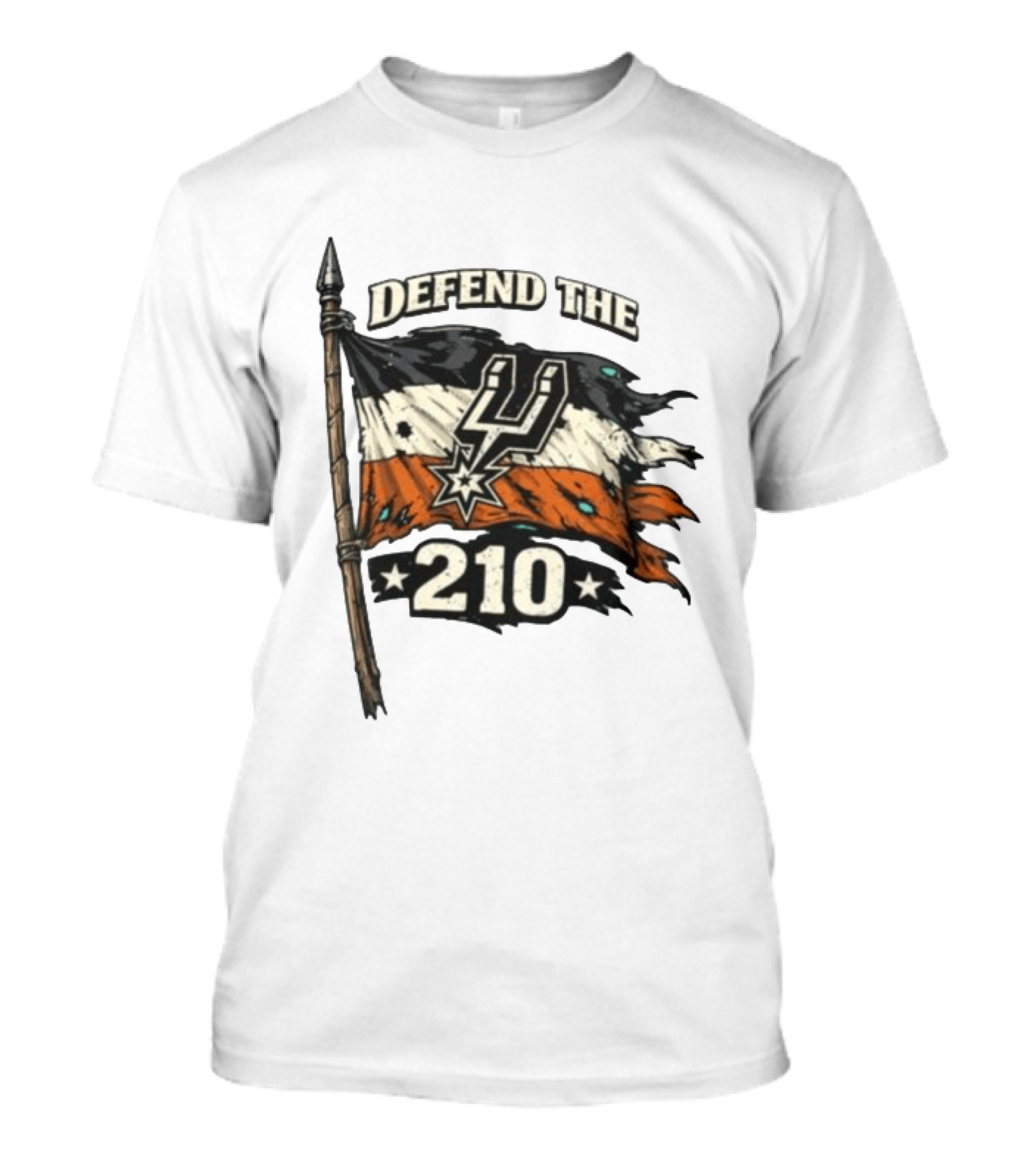 Defend The 210 Spurs Basketball Flag Banner T-Shirt