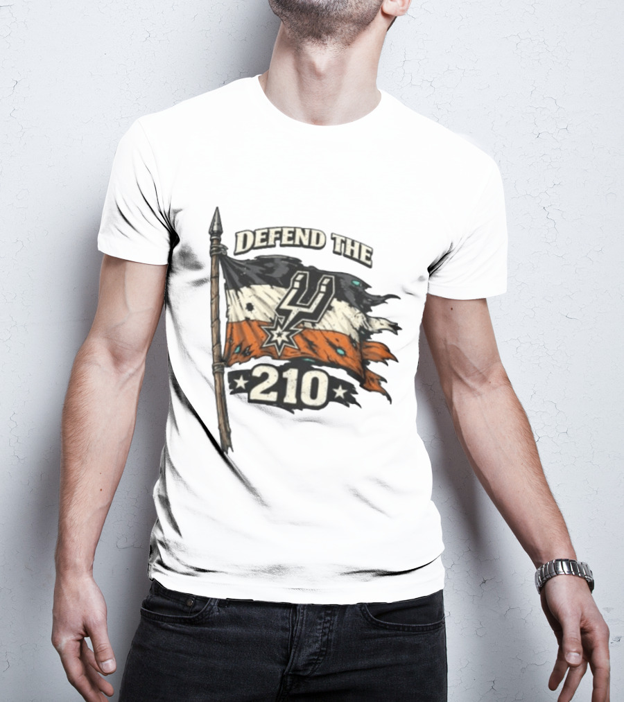 Defend The 210 Spurs Basketball Flag Banner T-Shirt