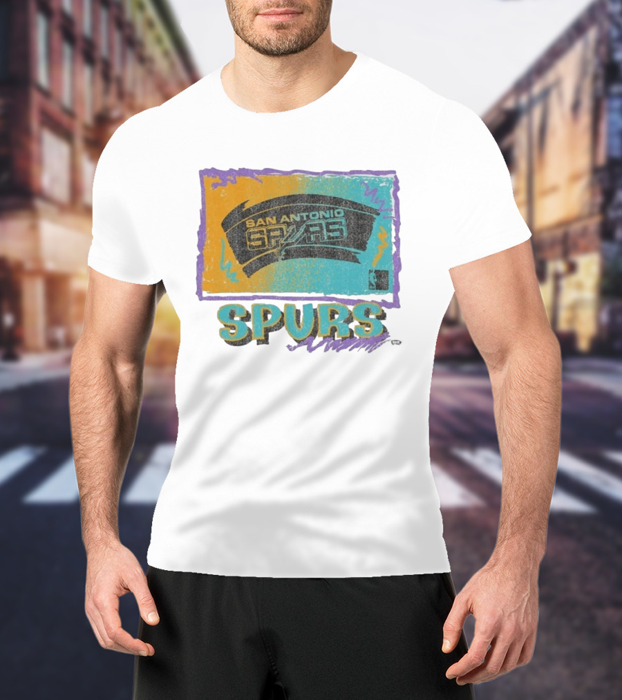 San Antonio Spurs White Surf Foundation Retro Colorful NBA T-Shirt