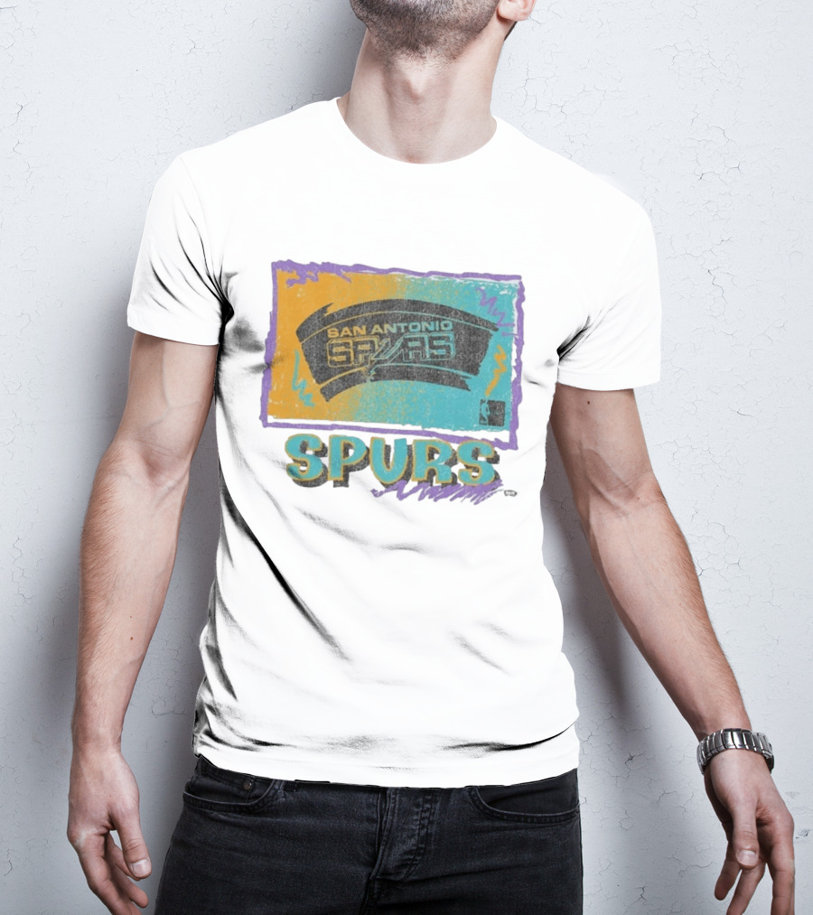 San Antonio Spurs White Surf Foundation Retro Colorful NBA T-Shirt