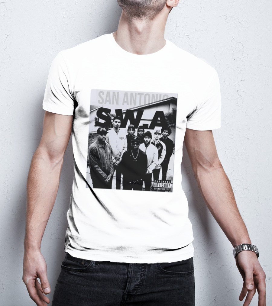 San Antonio Swa Paradvisory Explicit Content 210 Spurs Black And White Group T-Shirt