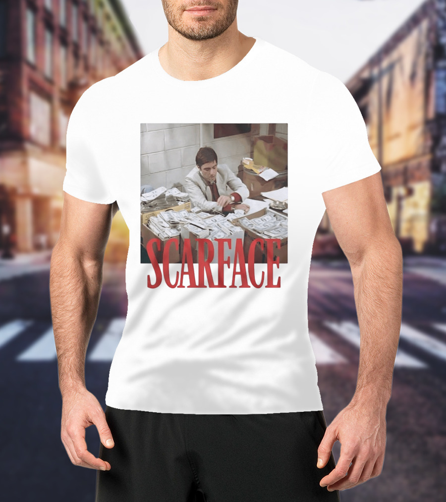 Scarface Tony Montana Al Pacino Money Scene T-Shirt