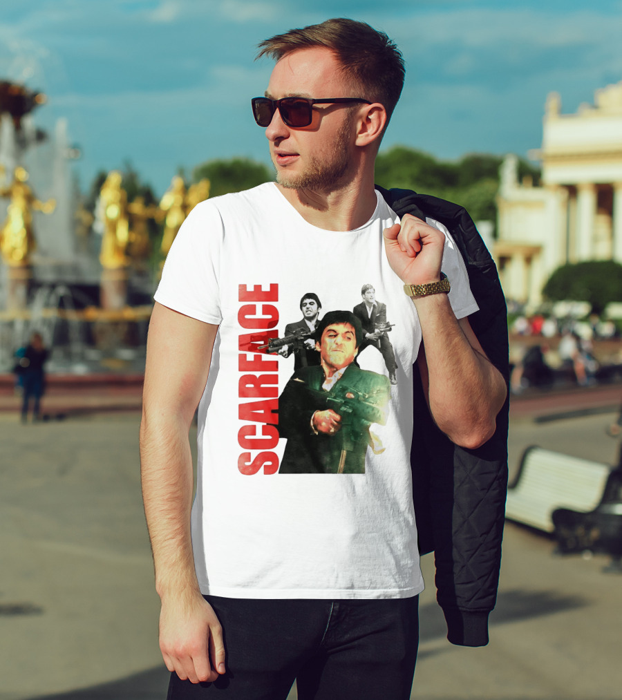 Scarface Tony Montana Al Pacino 1983 Miami Iconic Movie Moment T-Shirt