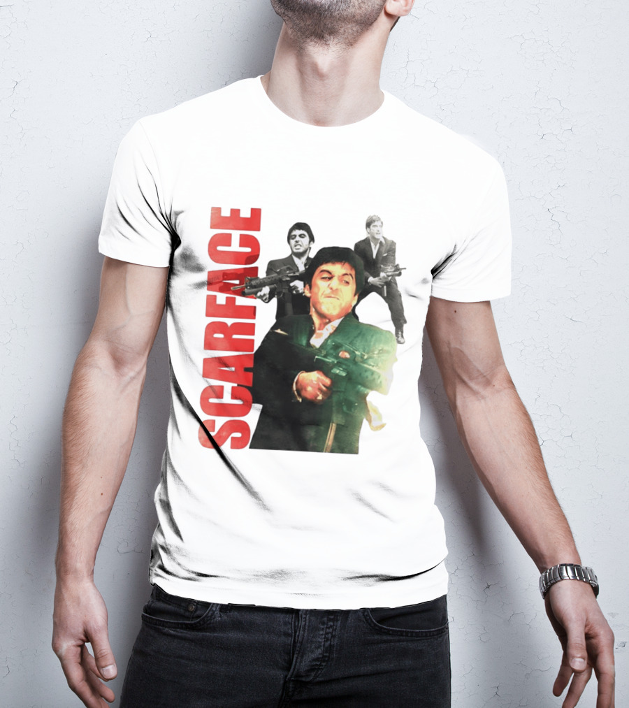 Scarface Tony Montana Al Pacino 1983 Miami Iconic Movie Moment T-Shirt