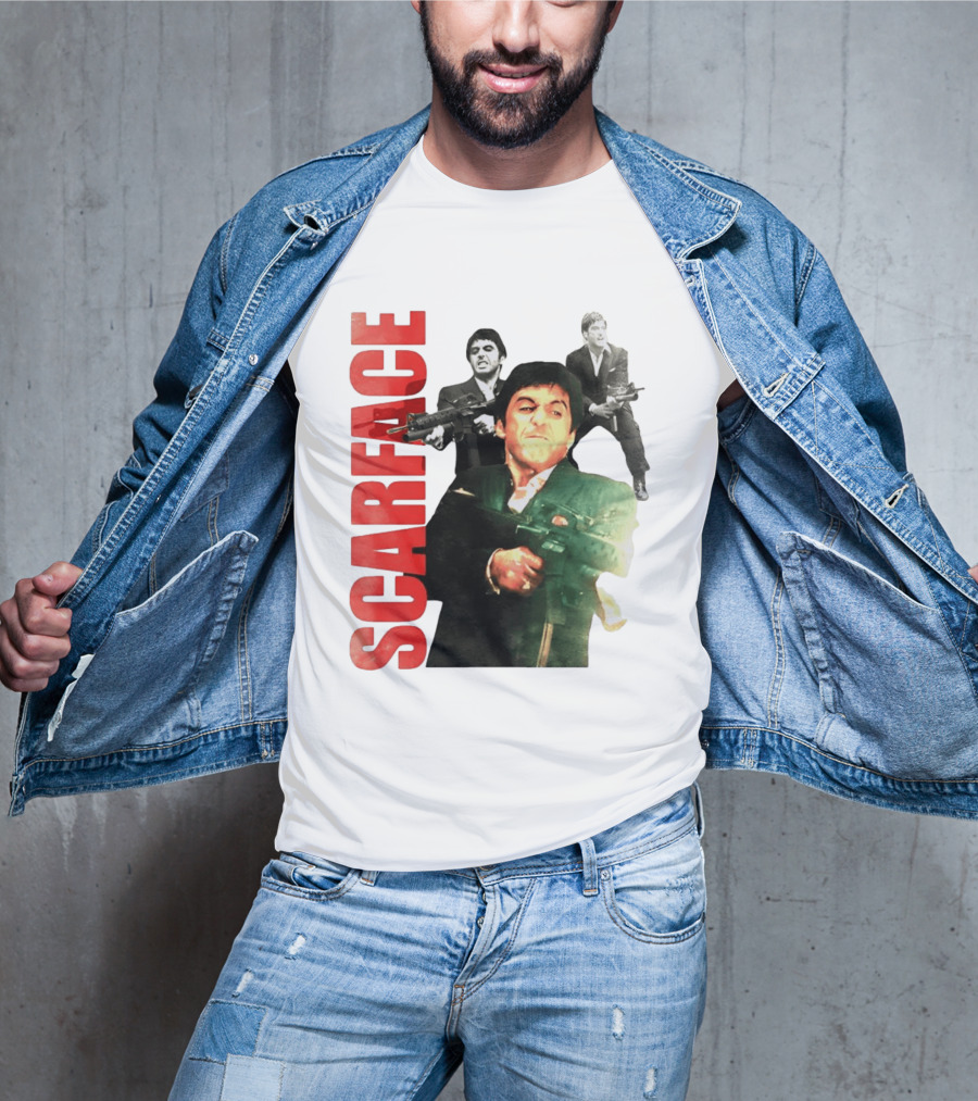 Scarface Tony Montana Al Pacino 1983 Miami Iconic Movie Moment T-Shirt