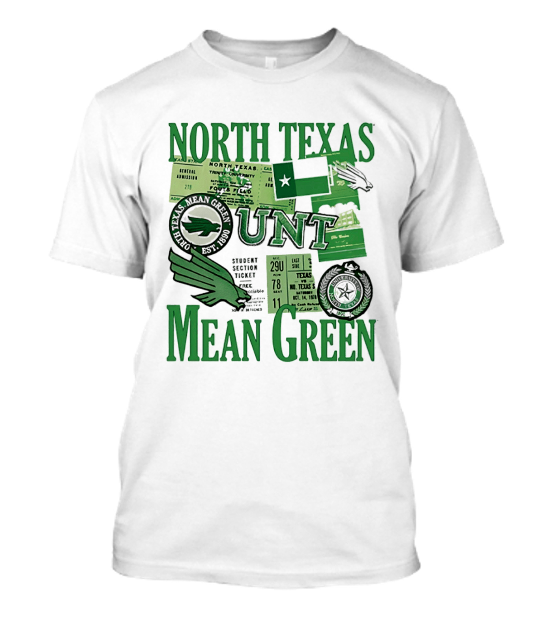 North Texas Mean Green UNT Fouts Field 1890 Football Tickets Memorabilia T-Shirt