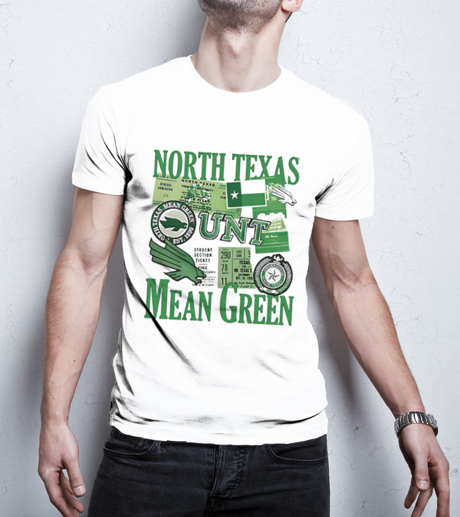 North Texas Mean Green UNT Fouts Field 1890 Football Tickets Memorabilia T-Shirt