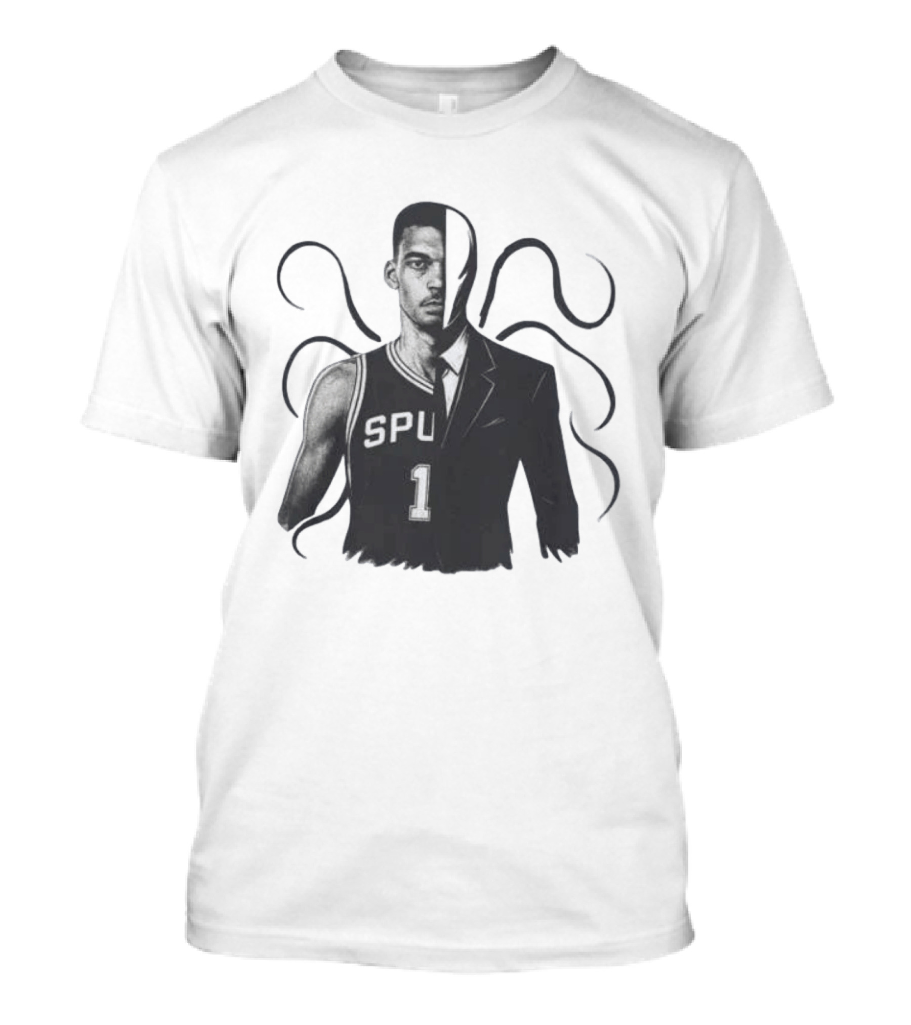 Victor Wembanyama Spurs Slenderman Crossover Alien T-Shirt