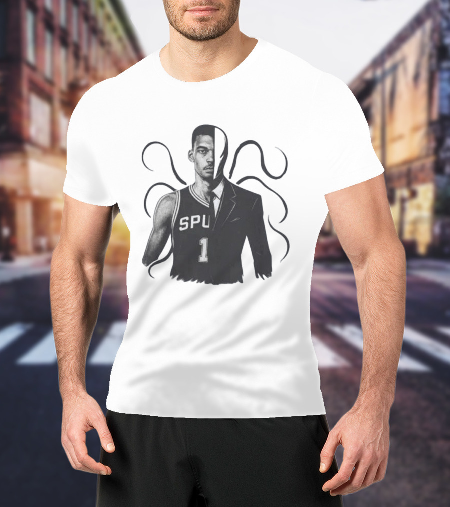 Victor Wembanyama Spurs Slenderman Crossover Alien T-Shirt