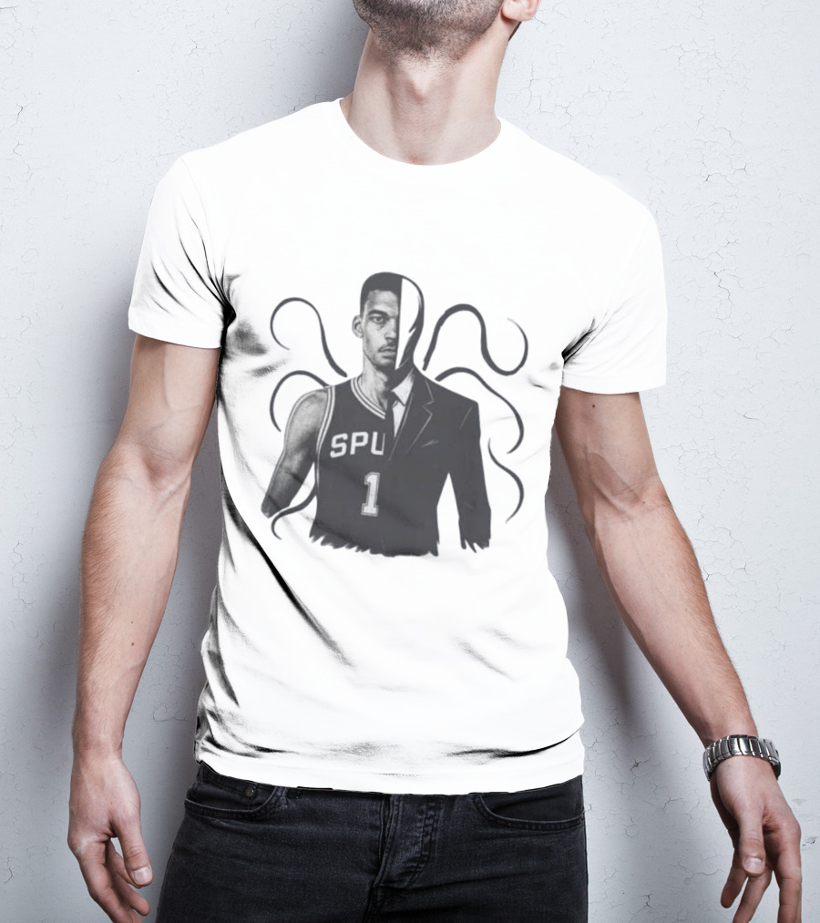 Victor Wembanyama Spurs Slenderman Crossover Alien T-Shirt