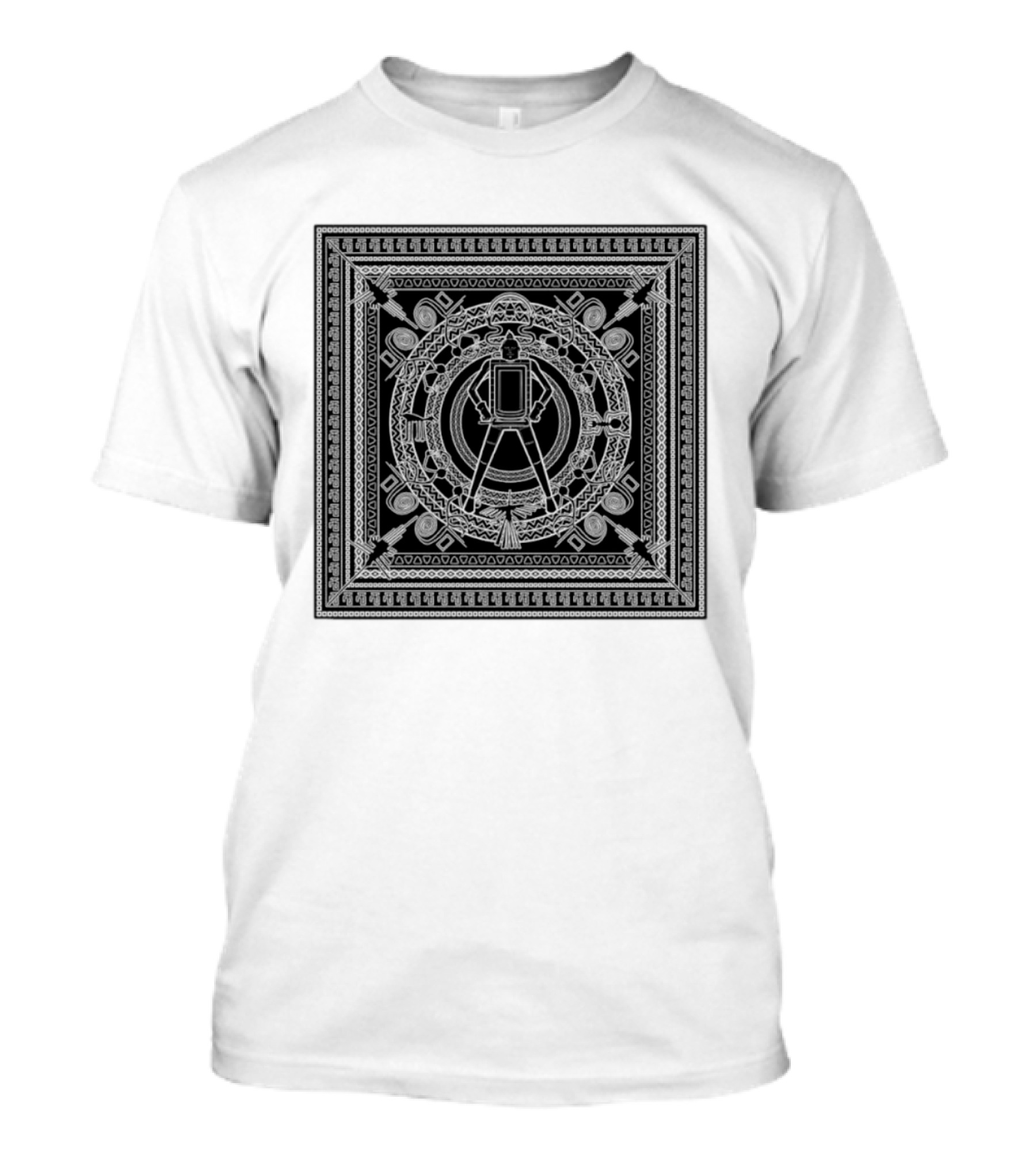 Aztec God Warrior Mesoamerican Calendar Stone Symbols Ancient Mexico Mythology T-Shirt