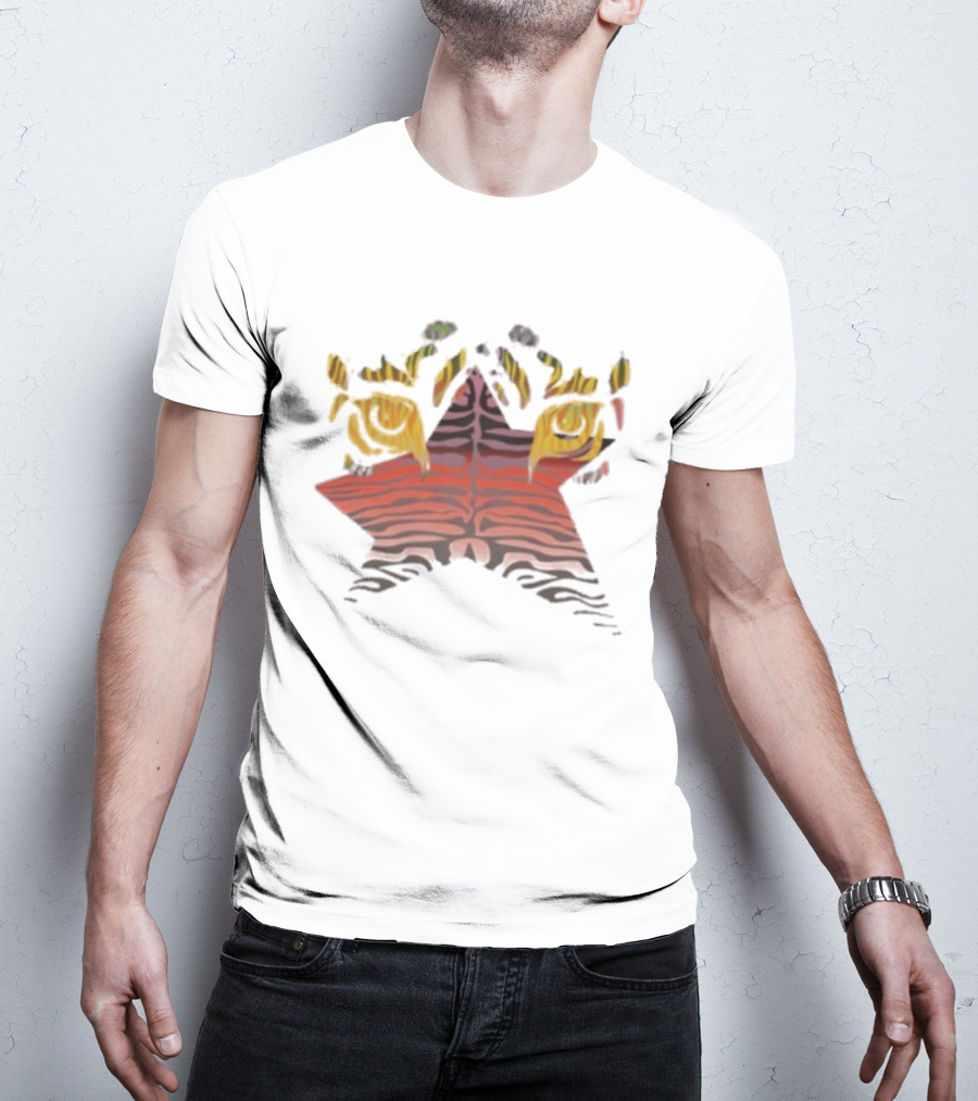 Bodega Beautiful Animal Star Stripes And Flames T-Shirt