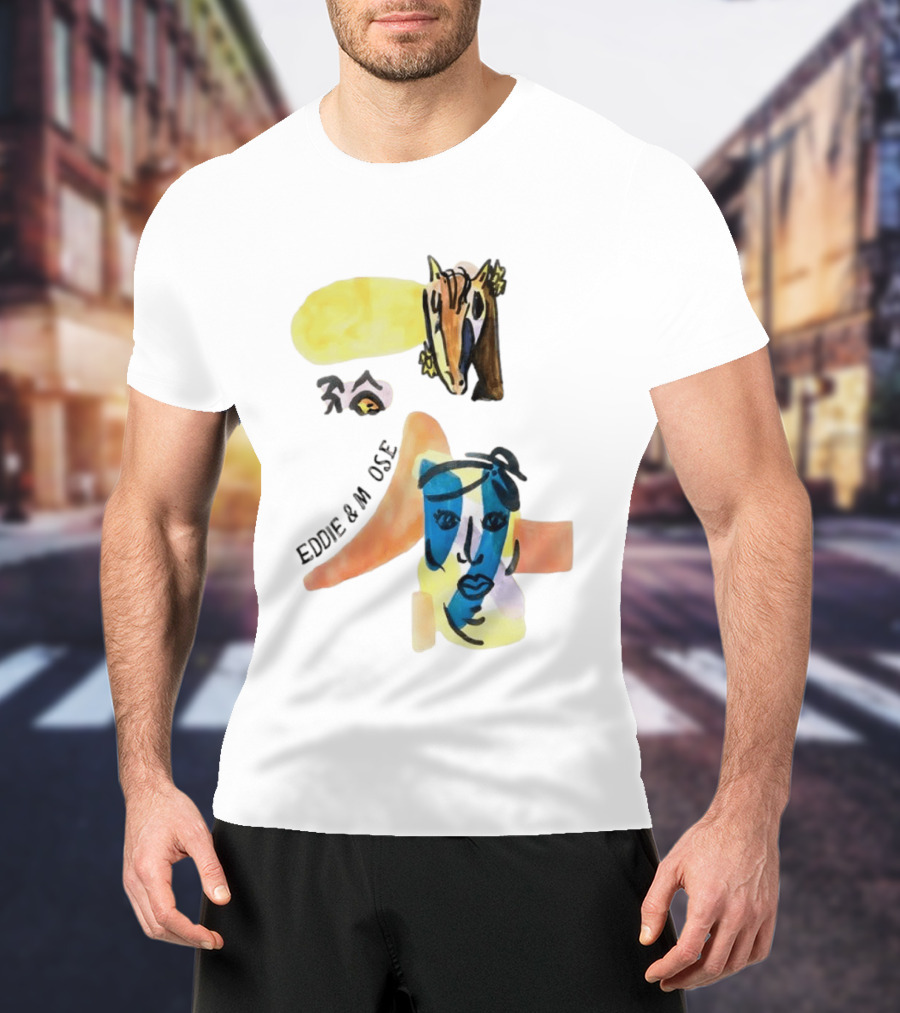 Eddie And Moose Horse Head Face Eye Shape Abstract Eddie And M CSE T-Shirt