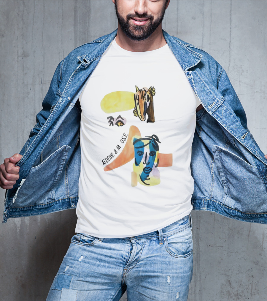 Eddie And Moose Horse Head Face Eye Shape Abstract Eddie And M CSE T-Shirt