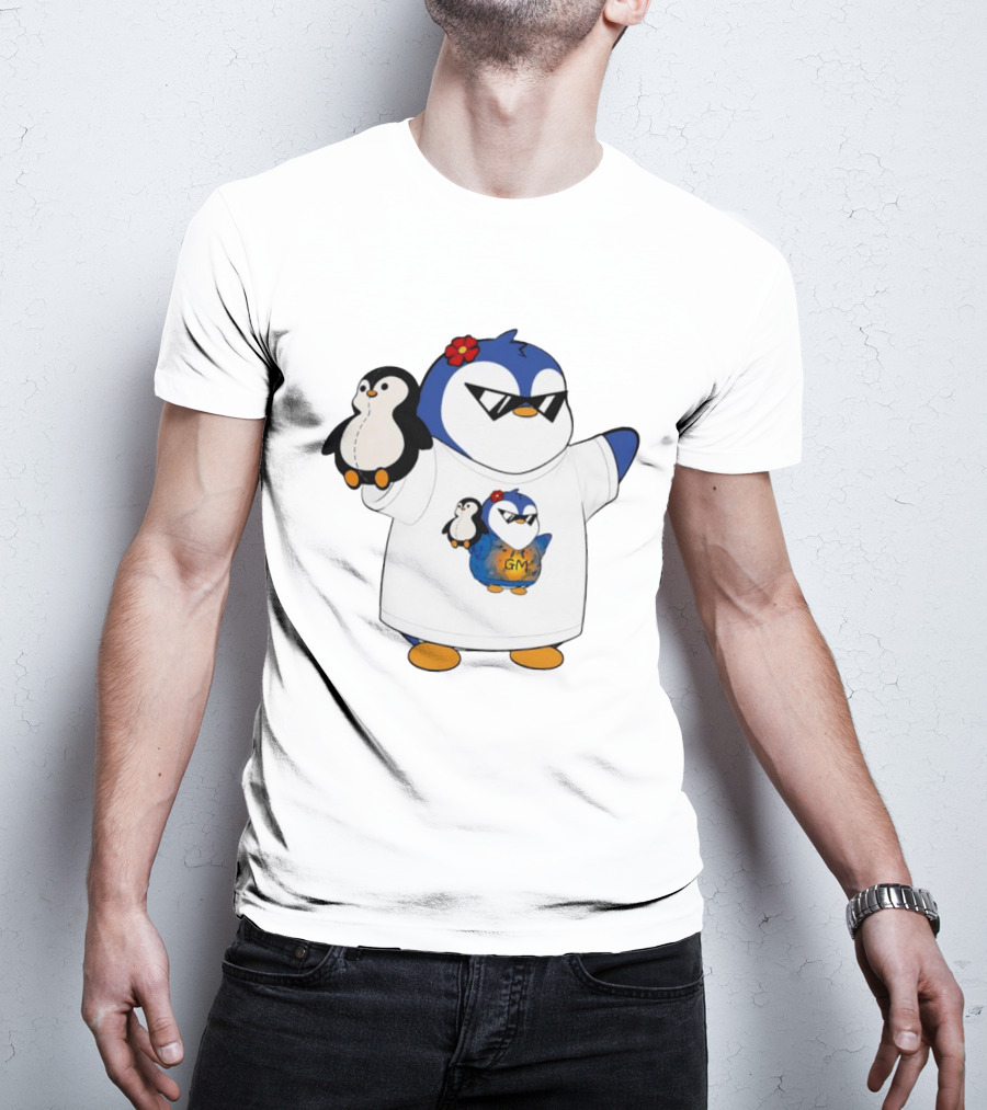GM Penguin Sunglasses Flower Holding Plush Smaller GM Penguin T-Shirt