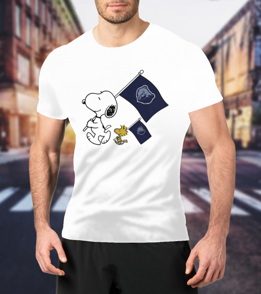 Memphis Grizzlies Snoopy Woodstock NBA Flags Basketball Team T-Shirt