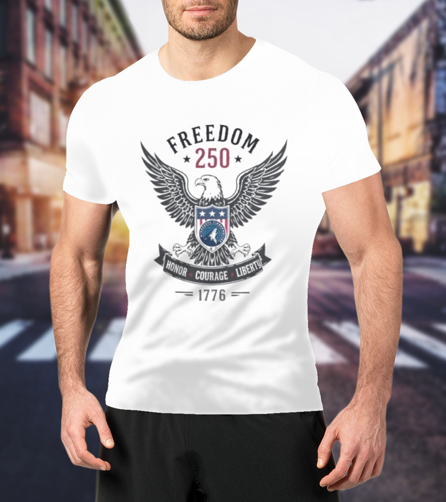Freedom 250 Eagle Honor Courage Liberty 1776 T-Shirt