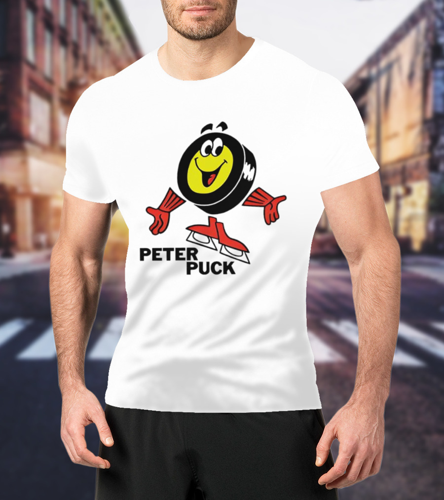 Peter Puck Cartoon Character Hockey T-Shirt