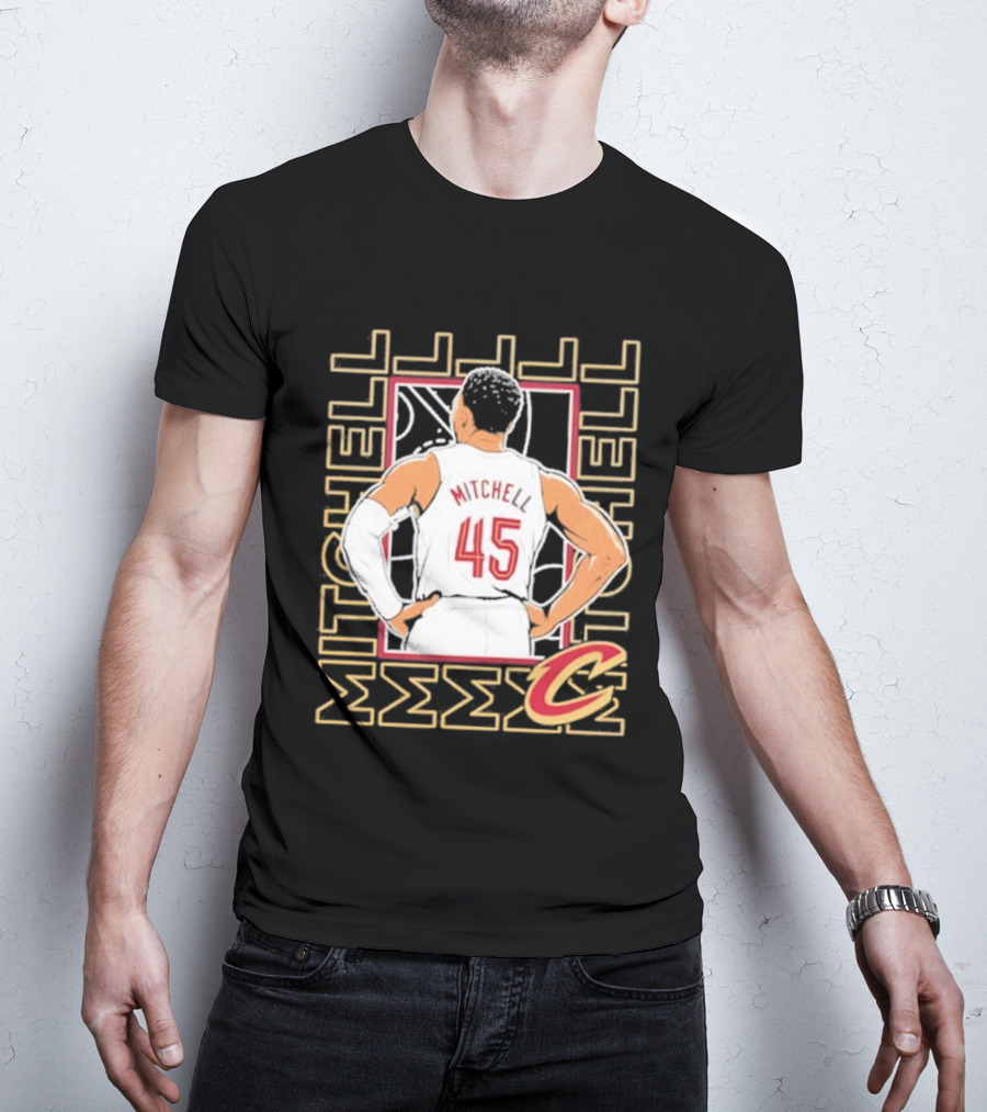 Cleveland Cavaliers Mitchell 45 Basketball Star Pose T-Shirt