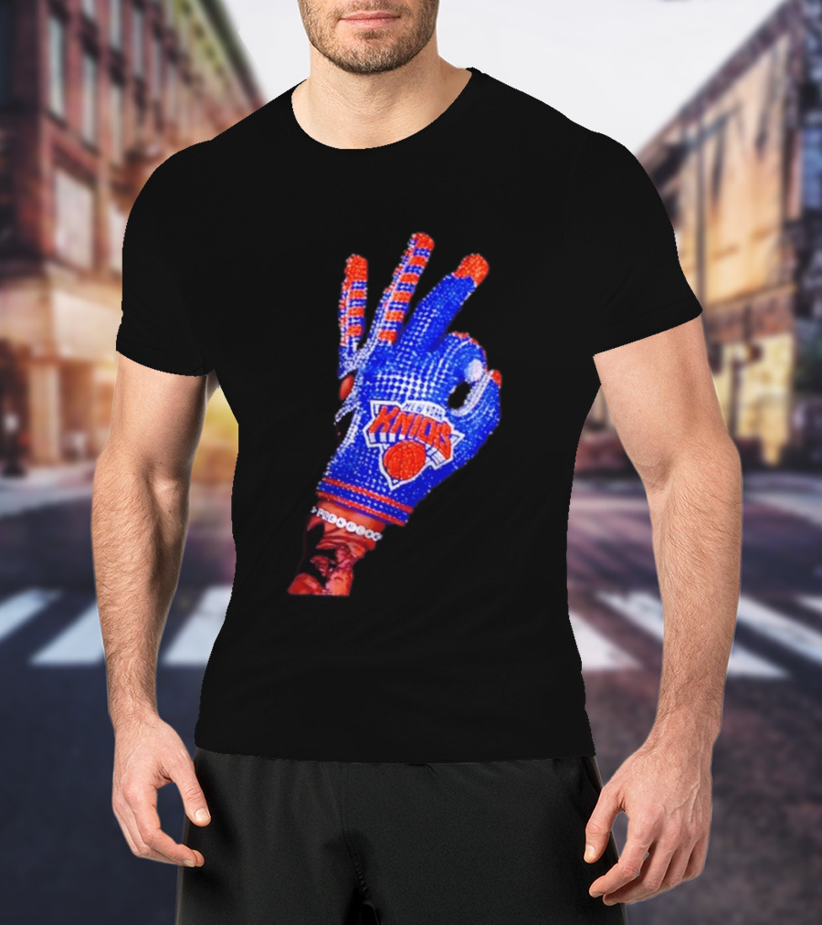 New York Knicks NBA Frenchoo Basketball Fan Glove T-Shirt