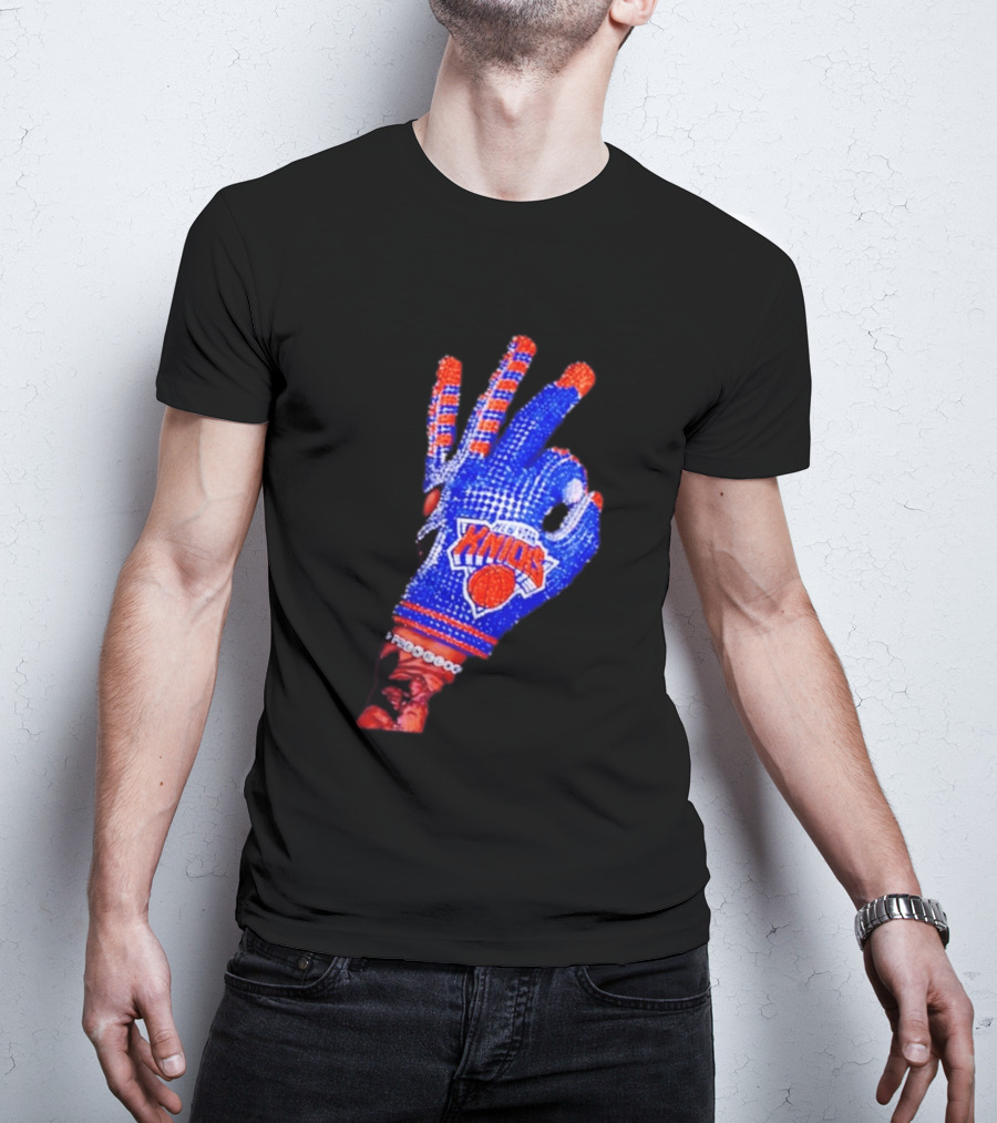 New York Knicks NBA Frenchoo Basketball Fan Glove T-Shirt