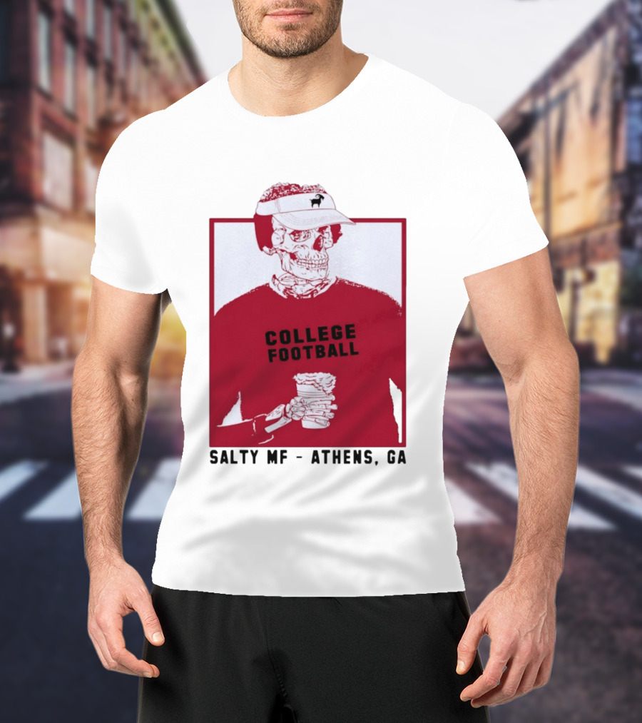 Skeleton College Football Athens Georgia Salty MF Gameday T-Shirt