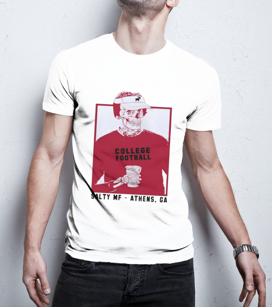 Skeleton College Football Athens Georgia Salty MF Gameday T-Shirt