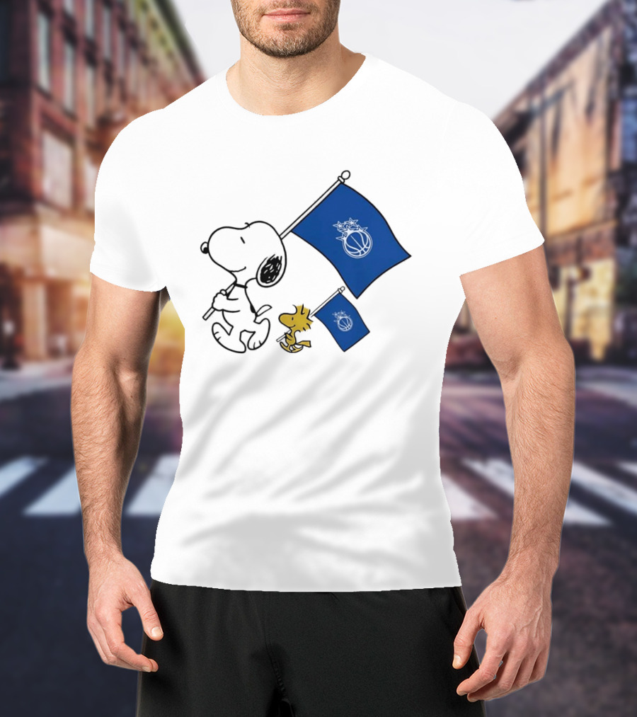 Snoopy And Woodstock Orlando Magic Team Flags Support T-Shirt