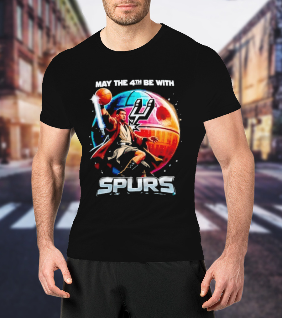 May The 4th Be With Spurs Star Wars Basketball Jedi 2026 T-Shirt