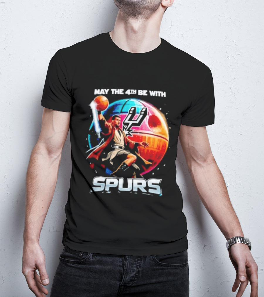 May The 4th Be With Spurs Star Wars Basketball Jedi 2026 T-Shirt