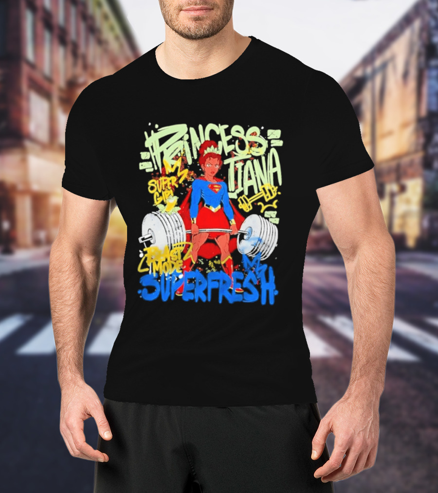 Princess Tiana Supergirl Beast Mode Superfresh Strength Powerlifting T-Shirt