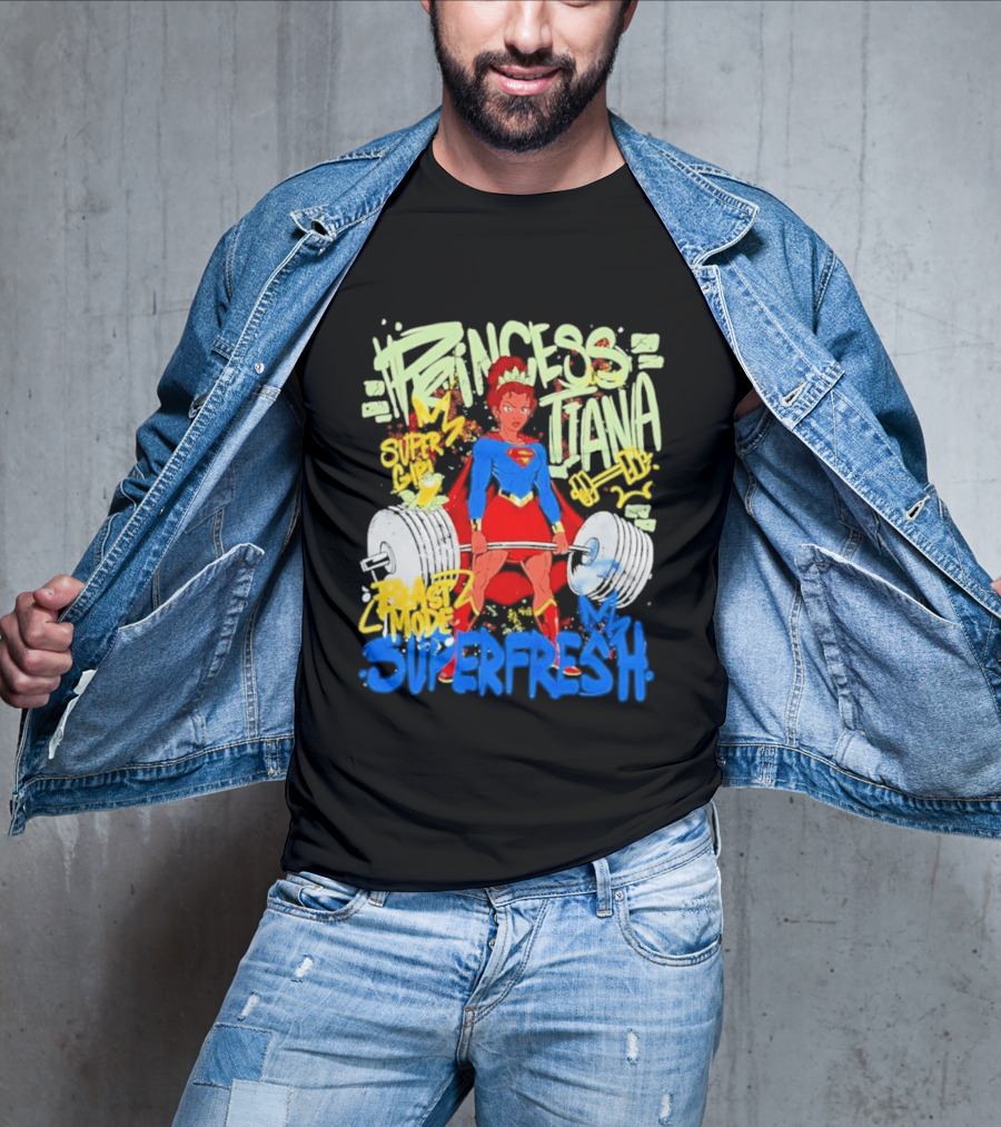 Princess Tiana Supergirl Beast Mode Superfresh Strength Powerlifting T-Shirt